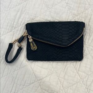 Suede Clutch with Wristlet